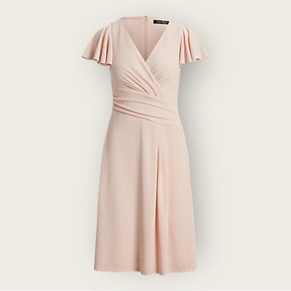 NWT | Lauren Ralph Lauren | Str Matte Jersey Besarry | Pale Pink | Size 10 - Picture 1 of 16